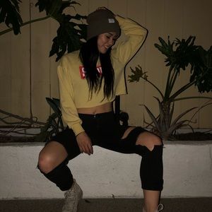 long sleeve cropped sweater